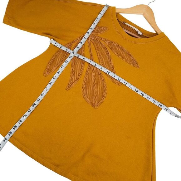 Chelsea and Violet mustard Yellow embroidered sweatshirt tunic top size small - Picture 6 of 6